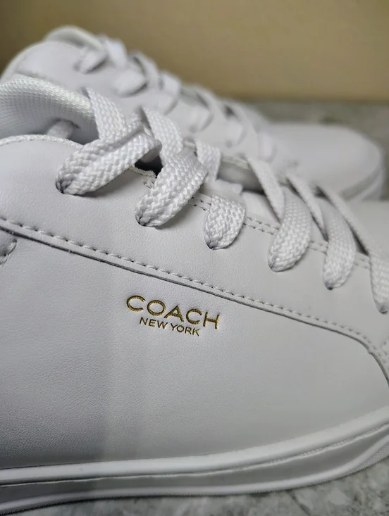 Coach White Leather Low Top Sneakers Women’s Size 9.5 NIB - Picture 11 of 14